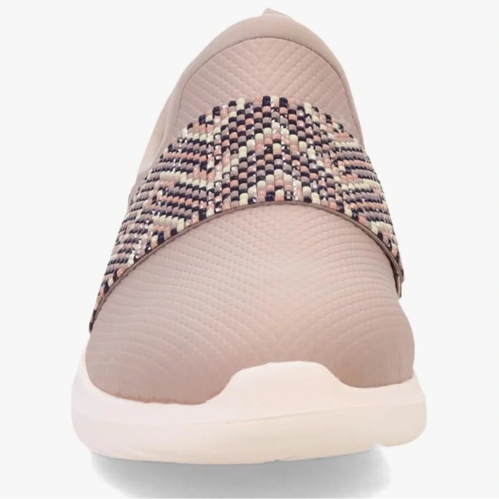 Clarks Slip-On Athletic Sneaker in Blush Pink with Multicolor Beaded Strap - Picture 4 of 12
